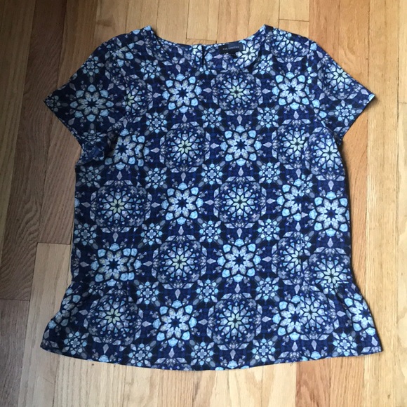 The Limited blue stained glass pattern blouse - Picture 2 of 7